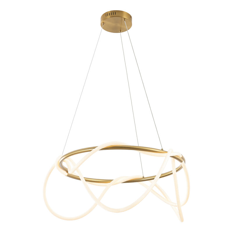 Lisette Contemporary Minimalist 360 Adjustable Silicone Neon Rope Dimmable Integrated LED Chandelier