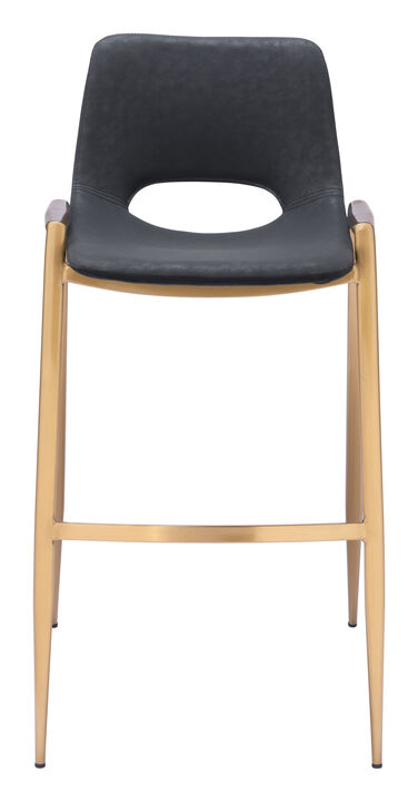 Desi Barstool (Set of 2) Black & Gold