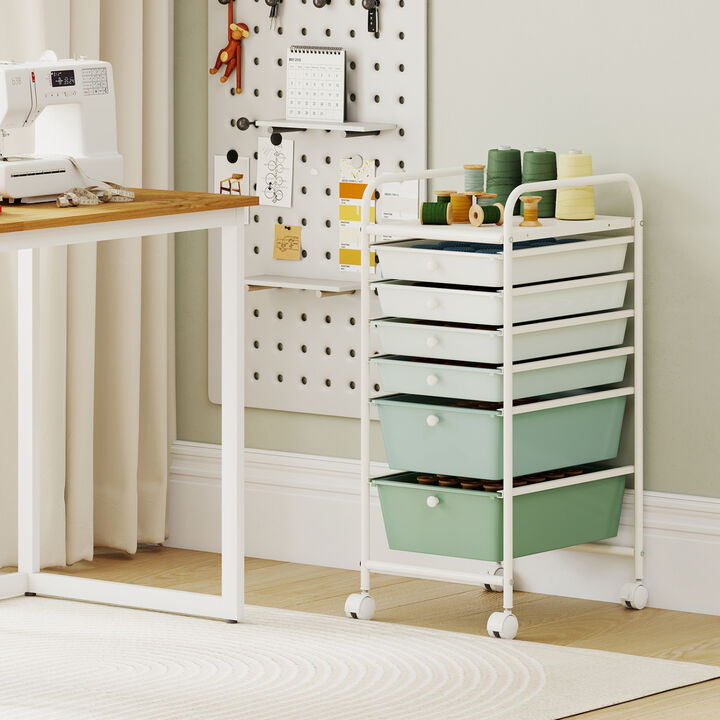 6-Drawer Mobile Storage Organizer Cart for Home, Office and Craft Room
