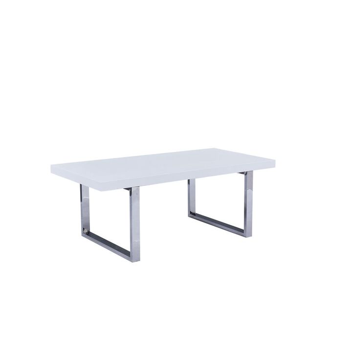 Best Master Furniture Judoc 79 Rectangular Metal Dining Table in White