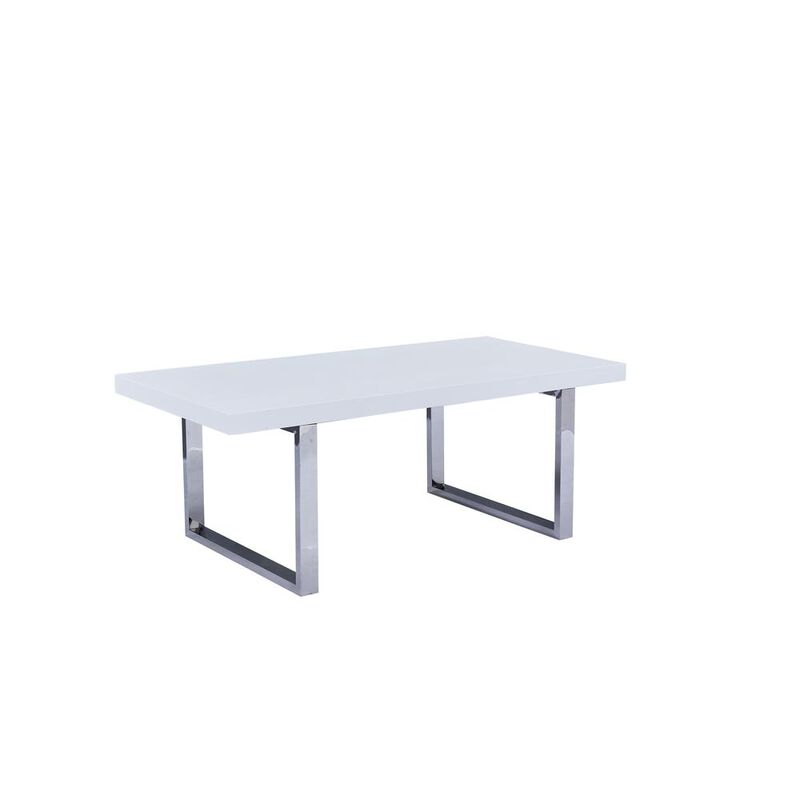 Best Master Furniture Judoc 79 Rectangular Metal Dining Table in White