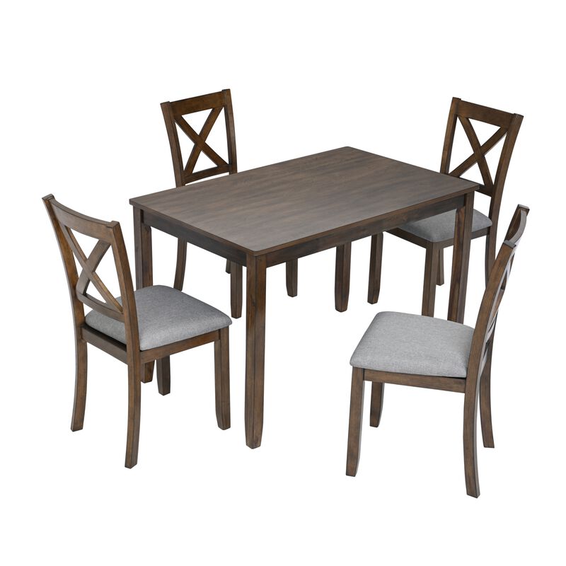 Riflil 5‑Piece Farmhouse Dining Set image number 0