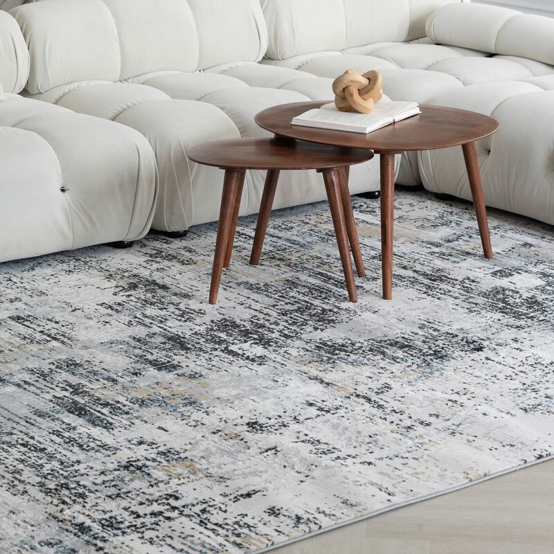 Rug Branch Ashlar Contemporary Abstract White Beige Indoor Area Rug