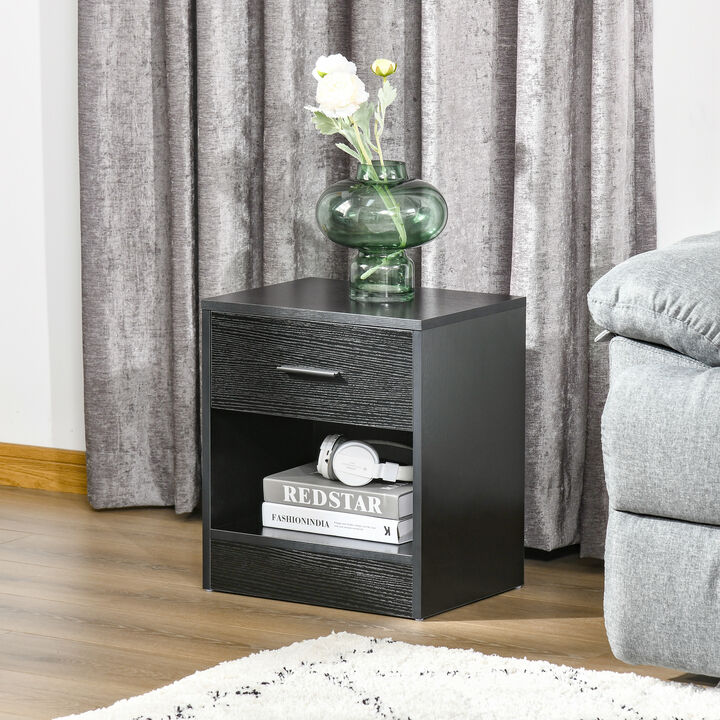 Hivvago Storage Side Table with Drawer and Open Shelf