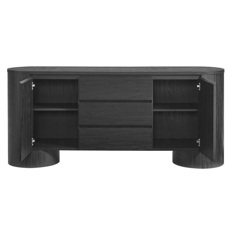 Duval 71" Rounded Sideboard Storage Cabinet image number 8