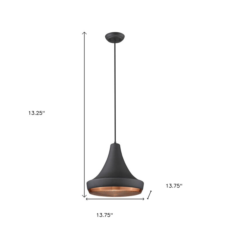 Hivvago Tholos 1-Light Matte Black Pendant