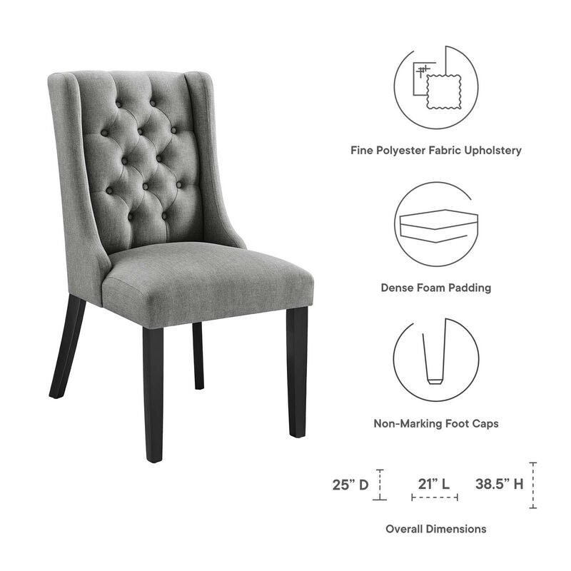 Baronet Button Tufted Fabric Dining Chair image number 6