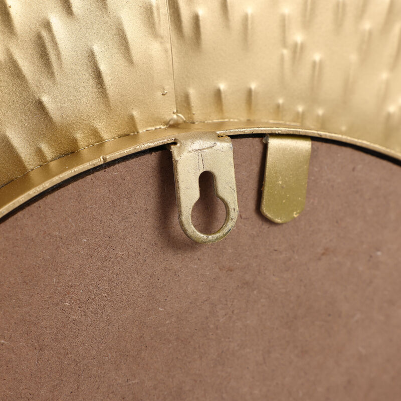 Hammered Round Wall Mirror 3PC Set, Gold image number 6
