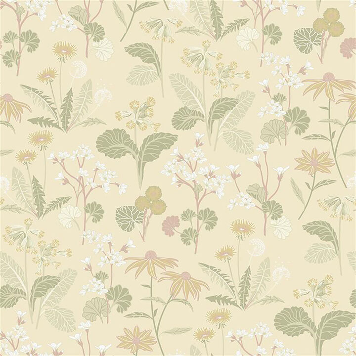 Magdalena Light Yellow Dandelion Wallpaper