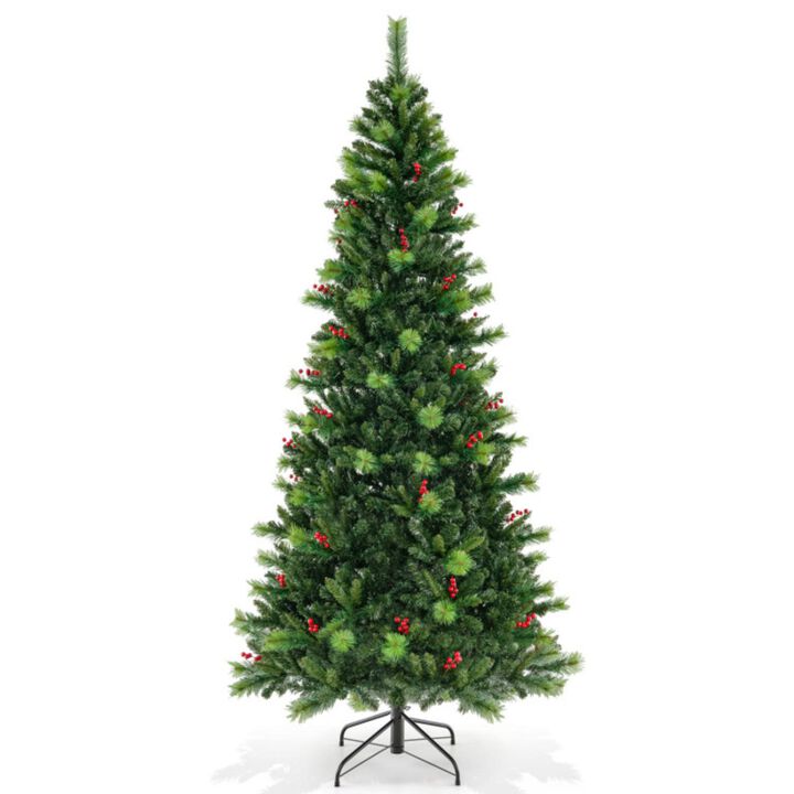 Hivvago 6/7/8 Feet Pre-Lit Artificial Christmas Tree with 300/400/500 LED Lights