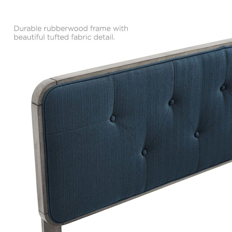 Modway Collins Tufted Twin Fabric and Wood Headboard in Gray Azure image number 2