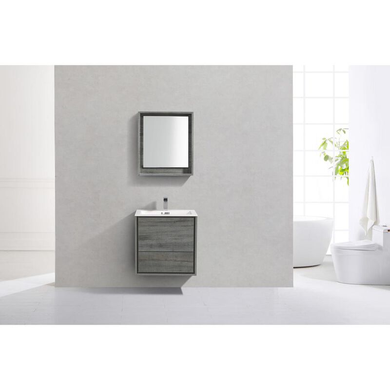 Kubebath DeLusso 24 Ocean Gray Wall Mount Modern Bathroom Vanity