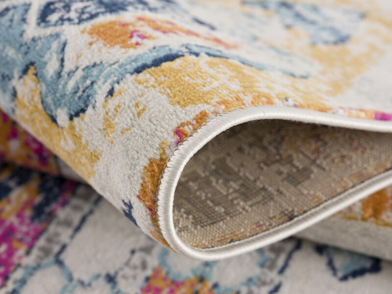 HomeRoots 2' X 3' Yellow and Ivory Southwestern Distressed Area Rug image number 3