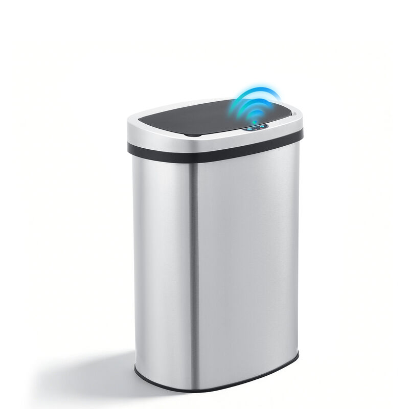 13 Gal./50 Liter Stainless Steel Oval Motion Sensor Trash Can for Kitchen image number 0