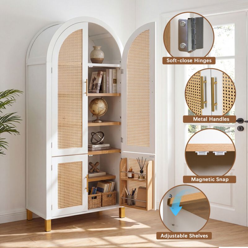 Arched Rattan Door Storage Cabinet image number 5