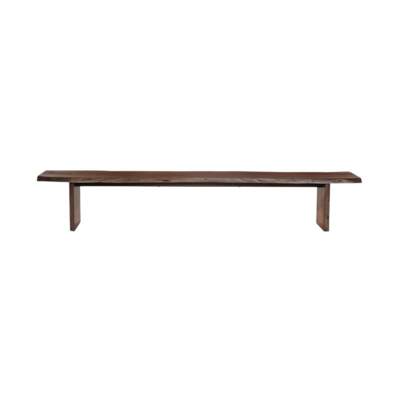HomeRoots 60" Brown Solid Wood Solid Wood Live Edge Dining Bench image number 0