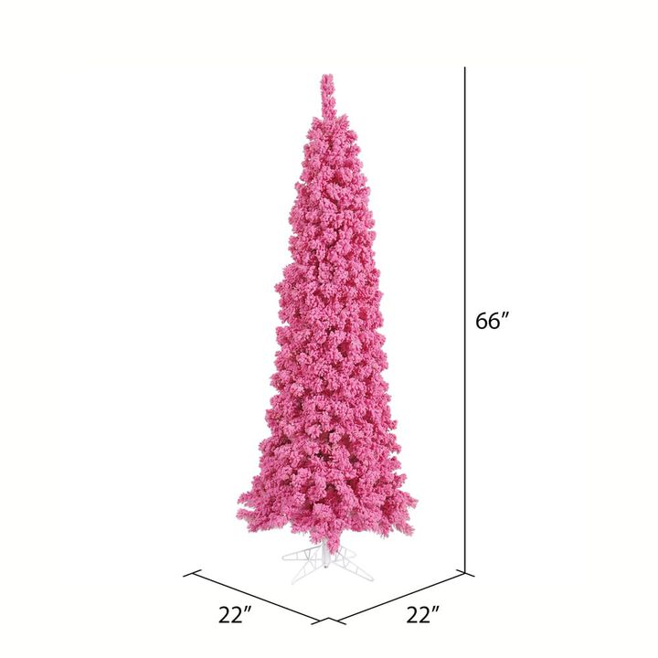 Vickerman Flocked Pink Pencil Fir 375T -