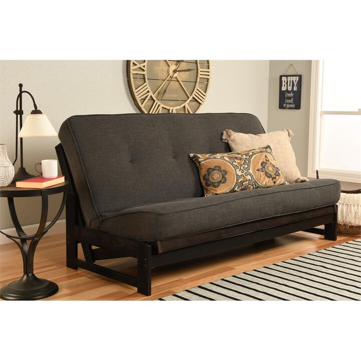 Aspen Frame-Reclaim Mocha Finish-Linen Charcoal Mattress