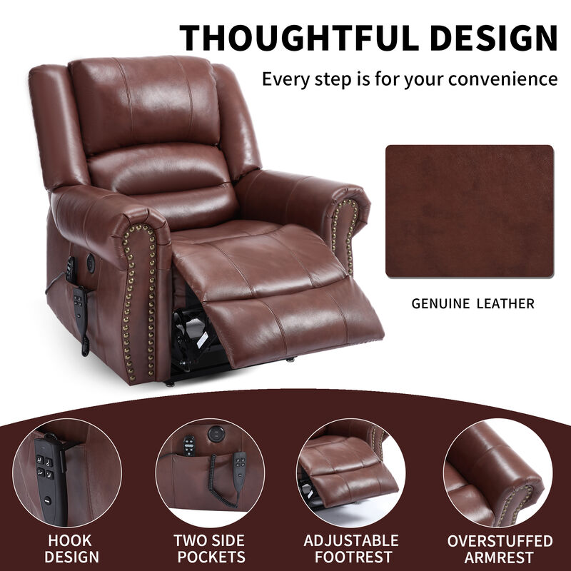 Mondawe Power Lift Recliner Chair Heat Massage, Heavy Duty Motion Mechanism with USB Ports image number 5