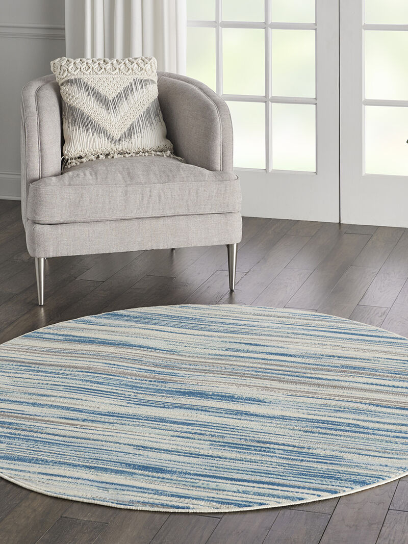 Jubilant JUB04 Blue 5'3" x Round Rug