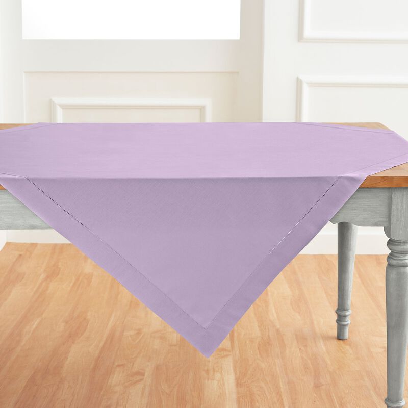 Cotton Linen Table Throw - Cotton Linen Hemstitch image number 2