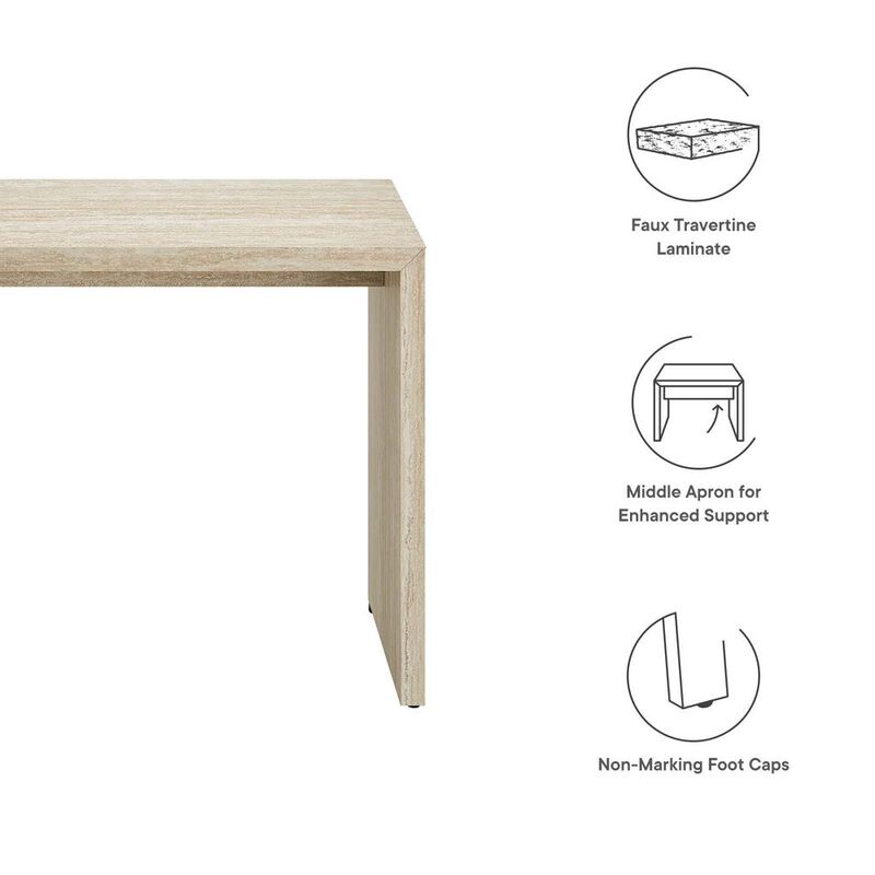 Mirella Faux Travertine Console Table image number 3
