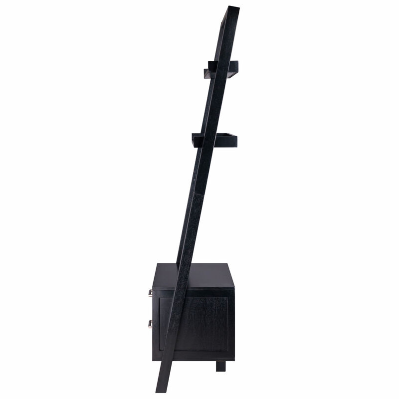 Bellamy 2-Drawer Leaning Shelf, Black image number 3