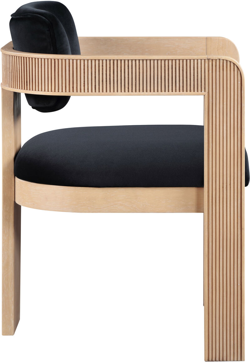 Meridian Furniture Sacha Black Velvet Dining Chair, Set of 2