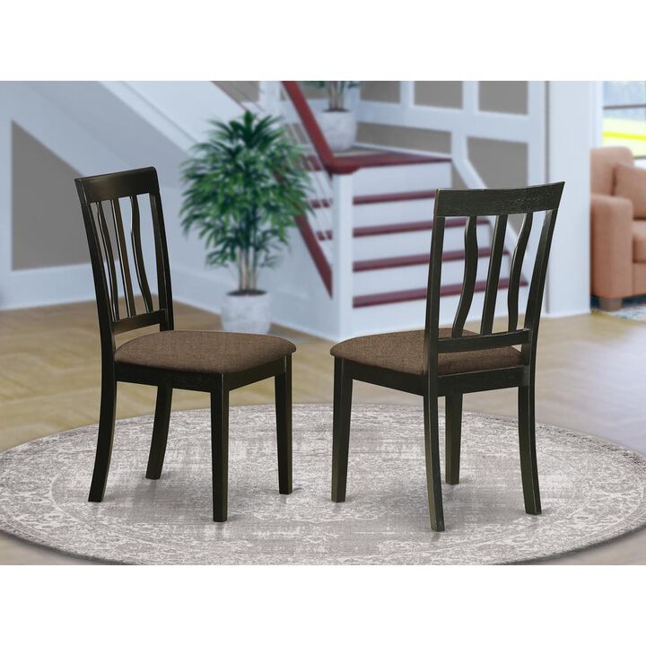 East West Furniture ANC-BLK-C Antique Kitchen Chair Cushion Seat with Black and Cherry Finish