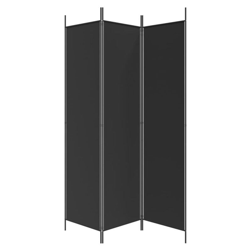 3-Panel Room Divider Black 59.1"x78.7" Fabric