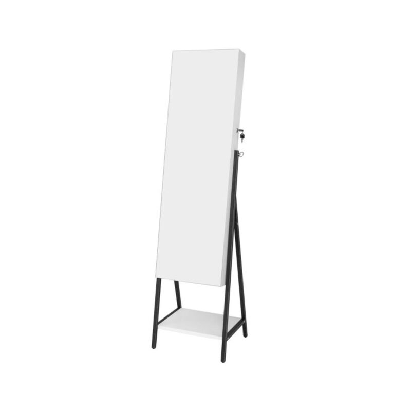 Hivvago Freestanding Jewelry Cabinet with Full-Length Mirror