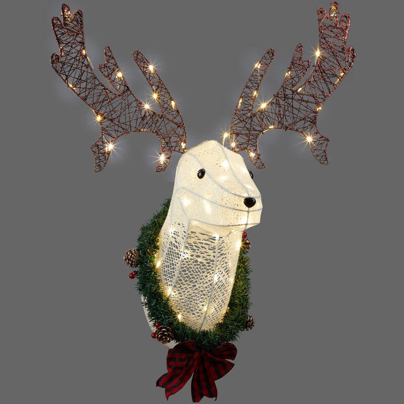 Lighted Christmas Reindeer Head Wall Decor for Indoor Display