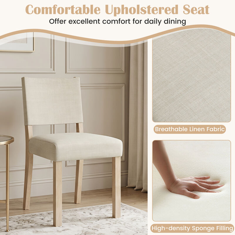Set of 4 Upholstered Dining Chairs with Sturdy Rubber Wood Legs image number 6