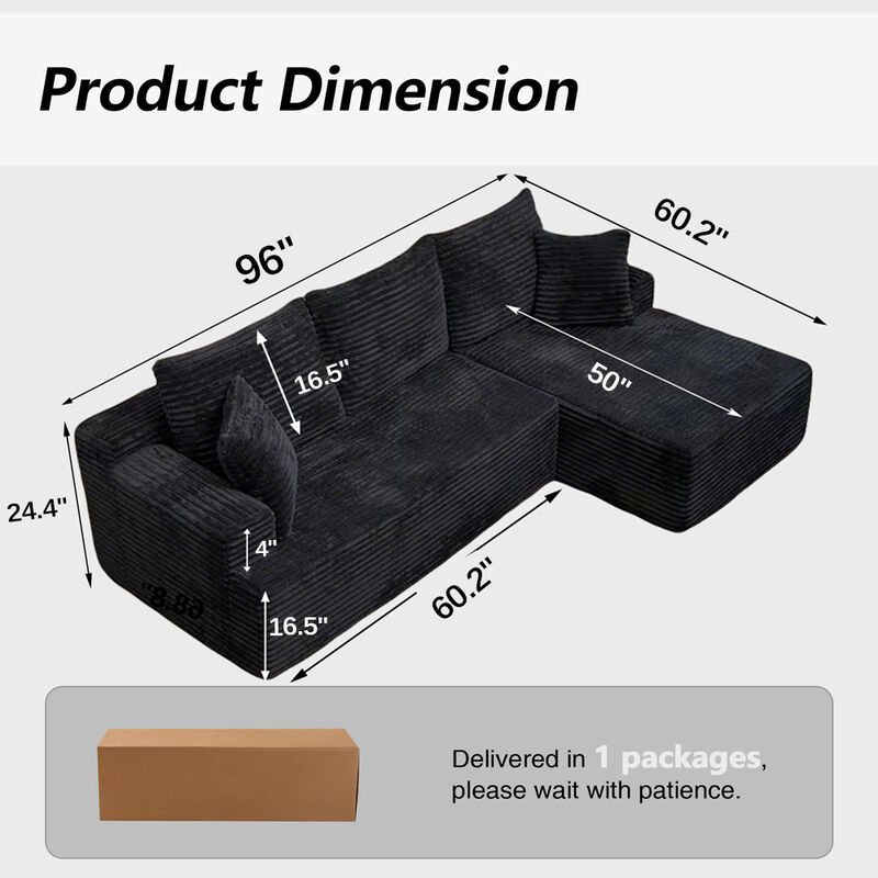 Snexli Compressed L-Shape Sectional Sofa image number 5