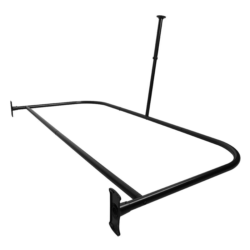 Utopia Alley D-Shaped Shower Rod with Ceiling Support, 28-68" Non-Adjustable Rust-Free Large Space Shower Rod, Need Drilling image number 0