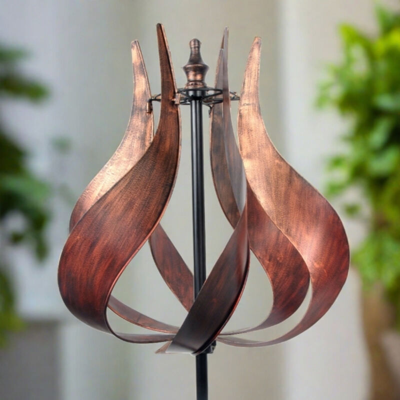 Tulip Kinetic Windmill Sculpture, Tangerine image number 4
