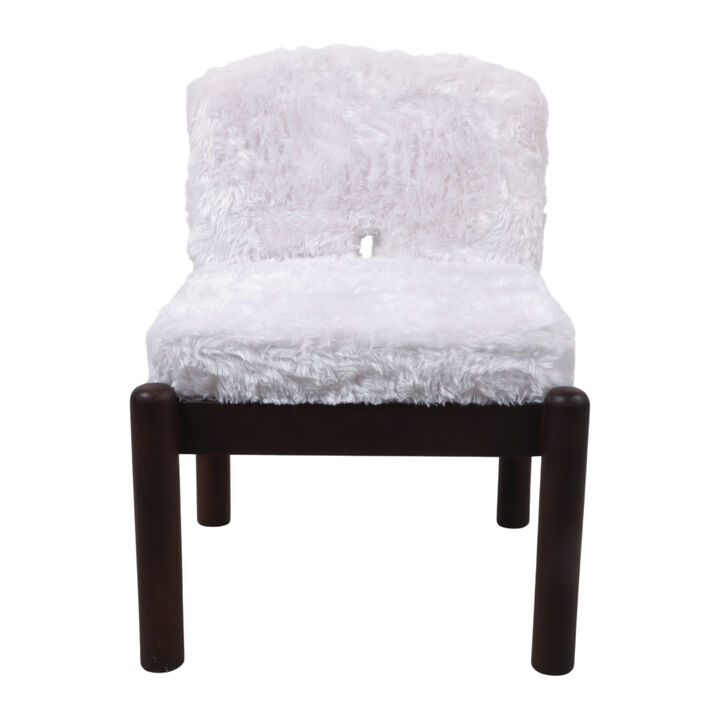 Toddwind White Faux Fur Chair