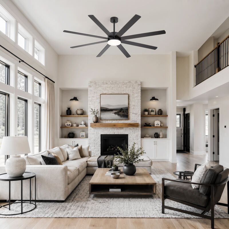 Breezary 72 In LED Ceiling Fan with Light, 3 CCT Color, DC Motor,8 Aluminum Blade, 6 Speed Remote image number 3