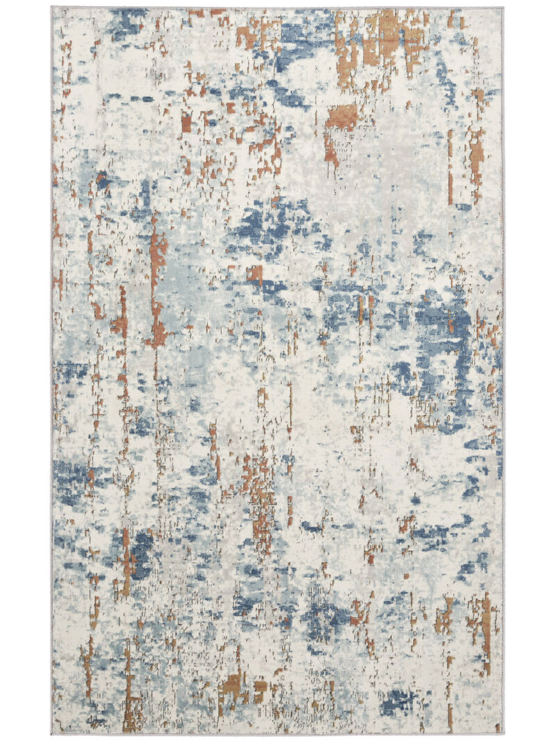 Quarry QUA01 Biege/Blue/Rust 3'9" x 5'9" Rug