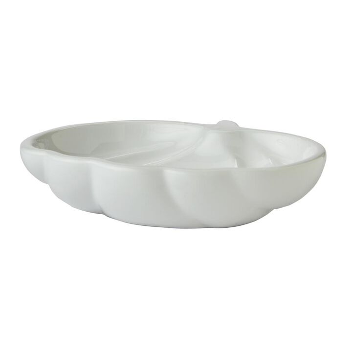SKL Home Saturday Knight Ltd White Pumpkin Vanity Tray - 1.38x5.12x5.9, White