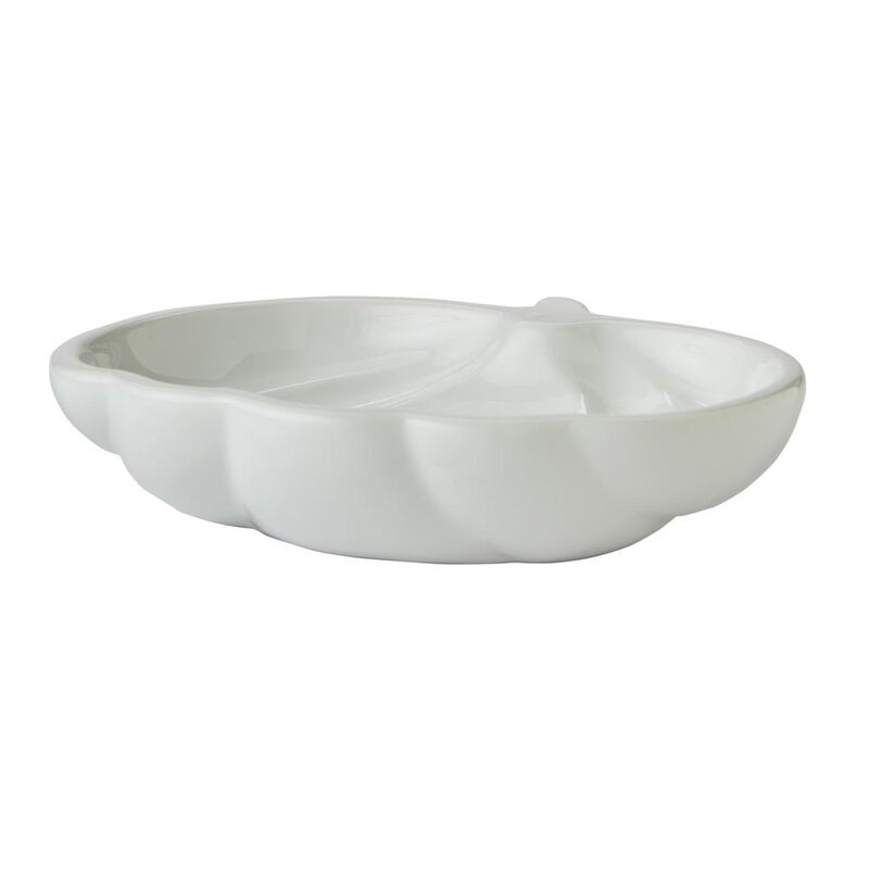 SKL Home Saturday Knight Ltd White Pumpkin Vanity Tray - 1.38x5.12x5.9, White