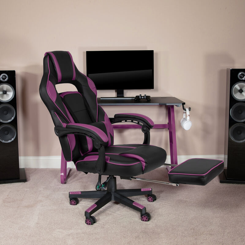 Flash Furniture X40 Gaming Chair Racing Computer Chair - Black/Purple image number 5
