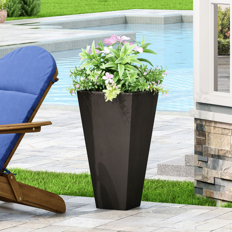Streamdale Durable Cast Stone Tapered Planter with Sleek Aesthetics image number 2