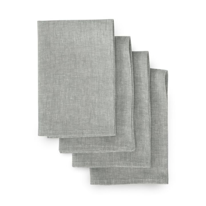 Solino Home 100% Pure Linen Dinner Napkins 20 x 20 Inch Set of 4 | Athena