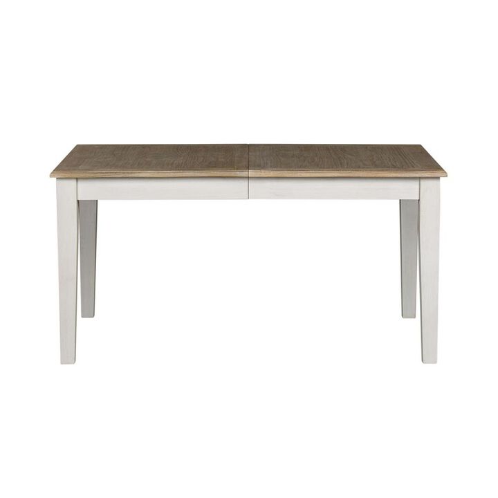Liberty Furniture Summerville Rectangular Leg Table in Soft White Wash w/ Wirebrushed Gray Top