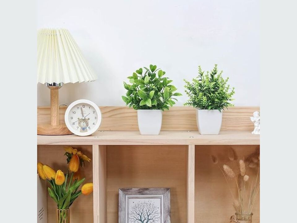 2 Pack Artificial Outdoor Plants Home Decor Small Small Potted