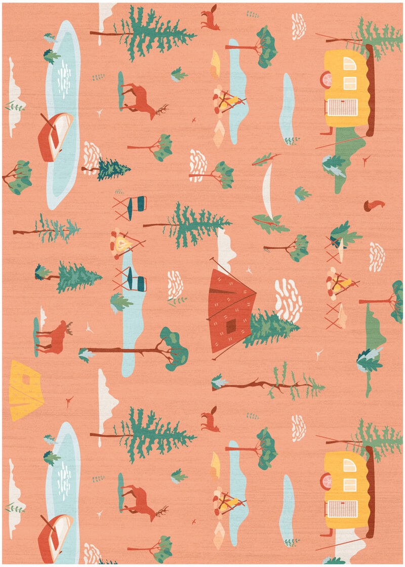 HomeRoots 5' X 7' Orange Indoor Outdoor Area Rug image number 0