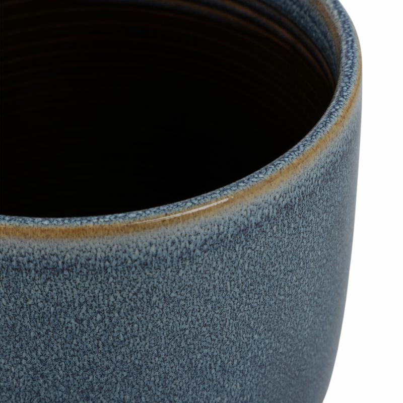 Blue Ceramic Saucer Planter Set