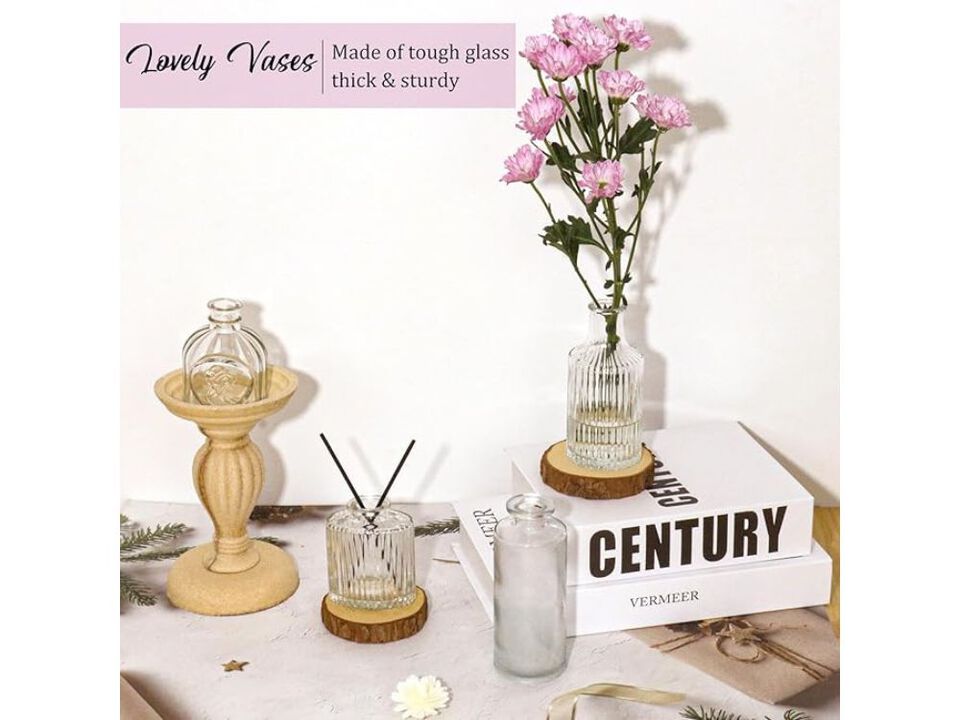 36‑Piece Clear Glass Bud Vase Set &ndash; Vintage Mini Bottles for Wedding & Home D&eacute;cor