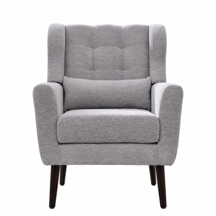 GOODSILO Upholstered Chenille Accent Armchair with Pillow, Comfy Padded Lounge Chair for Small Spaces, Living Room, Bedroom